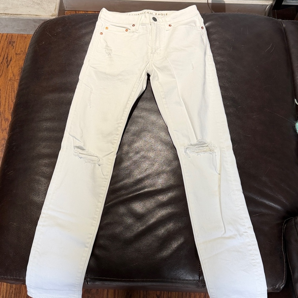 American Eagle Cream Flex Jeans